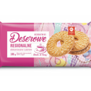 Opakowanie 180g Herbatniki Deserowe dekorowane cukrem